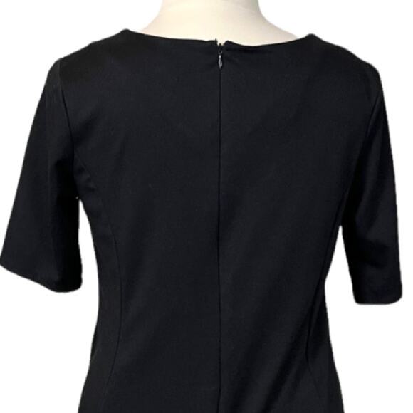 Merona Shift Dress Short Sleeves Ponte Knit Gold Zipper Front Black Size XXL - Picture 8 of 10